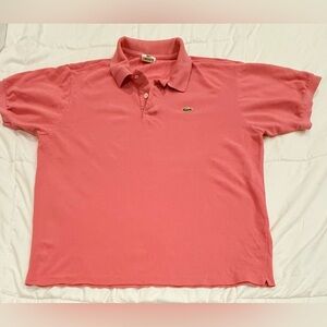 **Lacoste Men’s Polo Shirt – Size 7 (XL) – Pink**